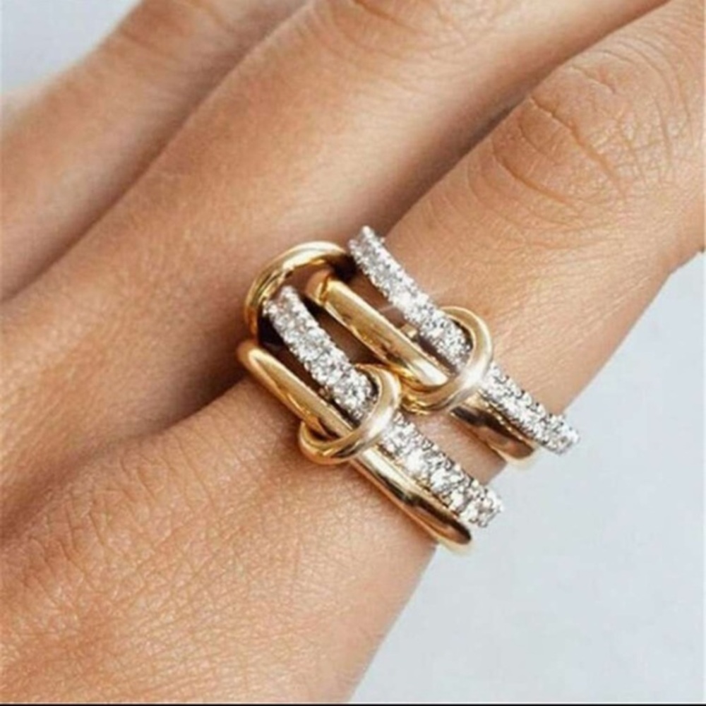 18k Gold and Silver Link Rings